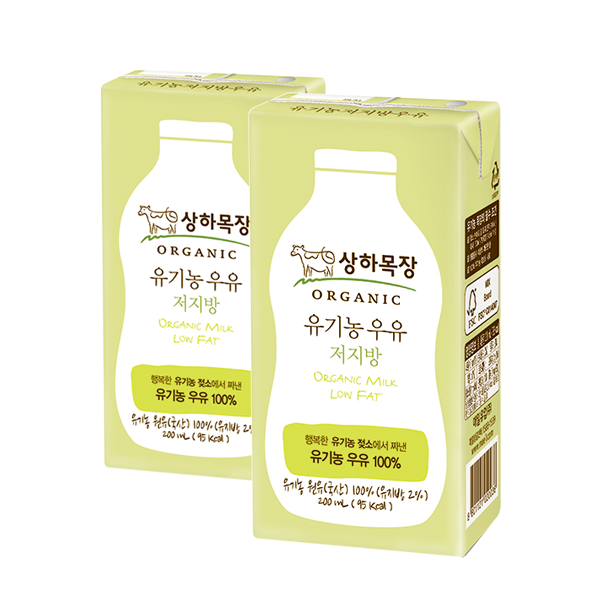 상하목장 유기농 우유 저지방 200mL